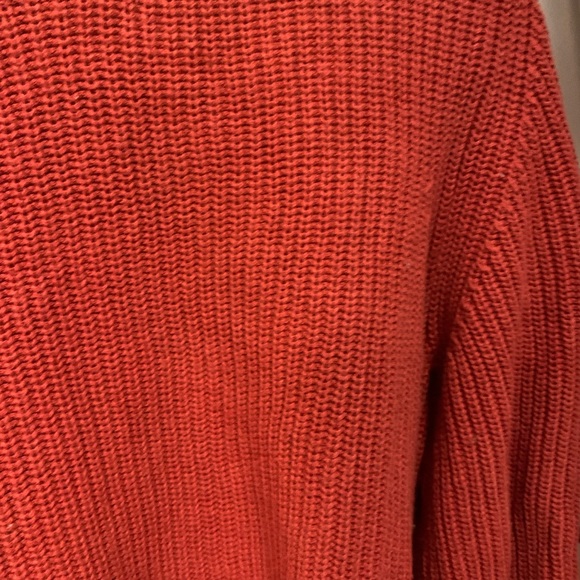 CrewNeck Sweater 100% Cotton Shaker Stitch Orange Women's Large - Goodthreads - Picture 2 of 5